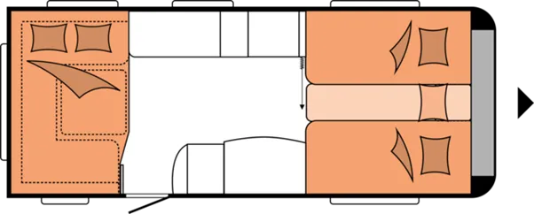 Slitisian Wohnmobilvermietung, Wohnwagen - Hobby Dick, Innenplan